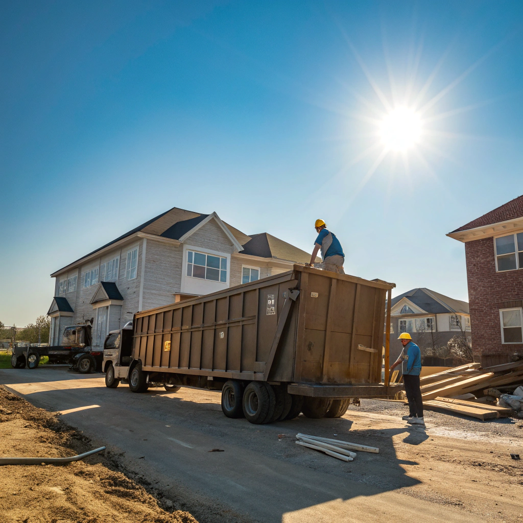 20 yard roll-off dumpster used for roofing project